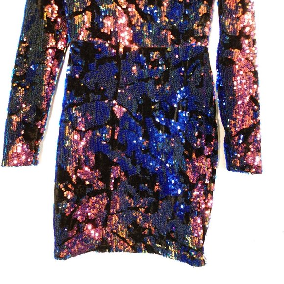 Vera‎ Lucy Dress XS Mini Bodycon Sequin Allover Colorful Sparkle Party Copper - Picture 8 of 10